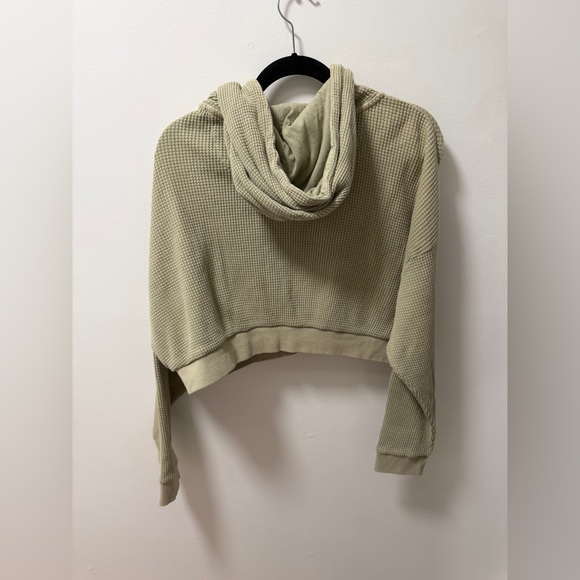 NWT BDG Urban Outfitters Leah Waffle Knit Zip Up Hoodie Sweatshirt - Picture 7 of 8